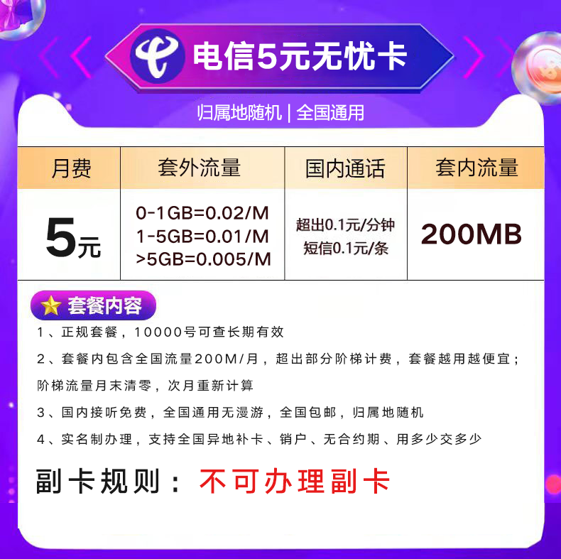 电信无忧卡5元套餐详情介绍,附办理入口-1 电信无忧卡5元套餐详情介绍,附办理入口-1